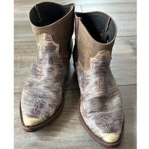 Golden Goose Distressed Western Cowboy Booties Short Boots Brown